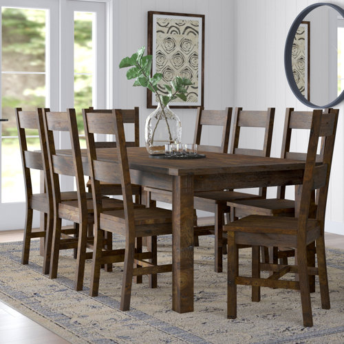 Mistana™ Aster 9 Piece Solid Wood Dining Set & Reviews Wayfair